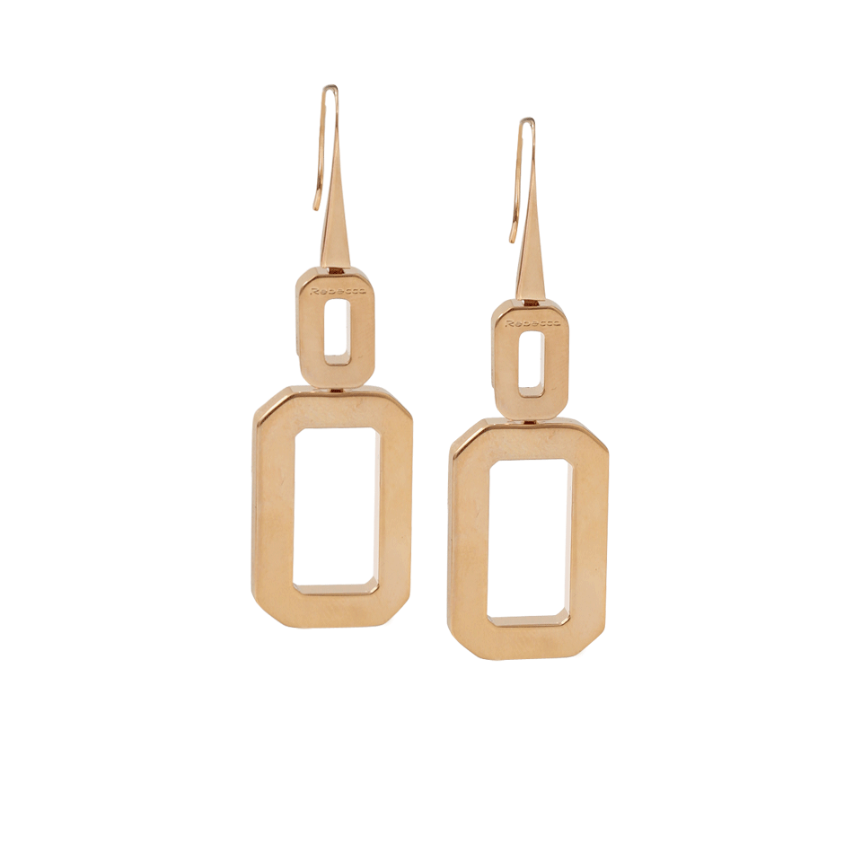 REBECCA-Elizabeth Square Drop Earrings-GOLD