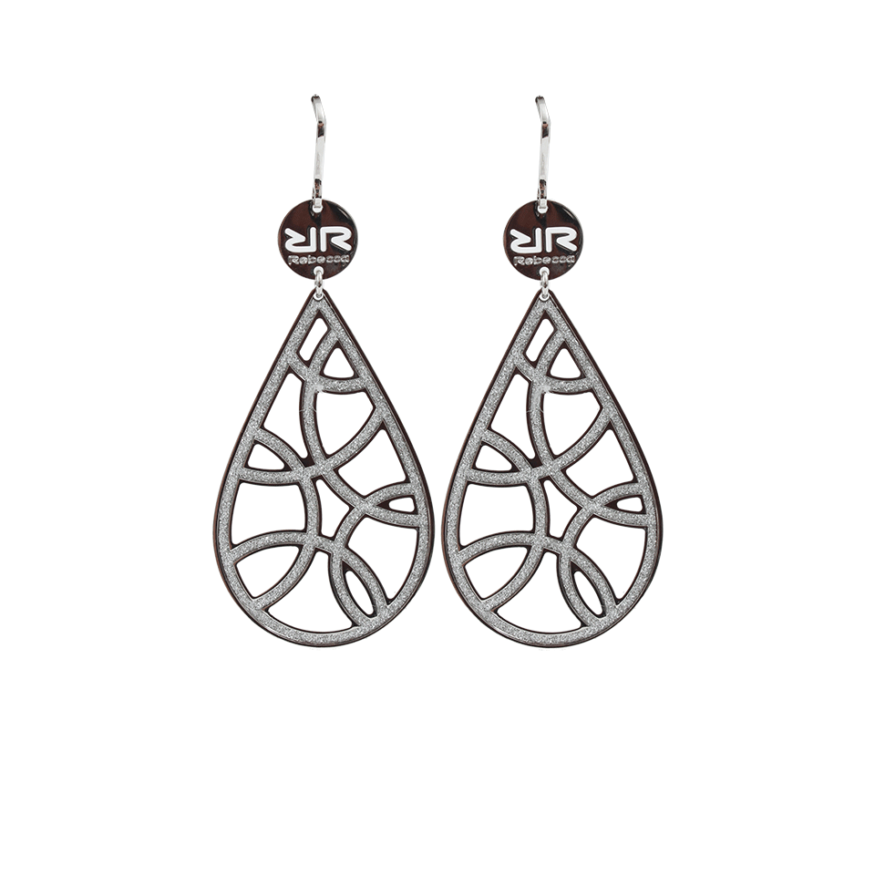 REBECCA-Crystal Swirl Drop Earrings-SILVER