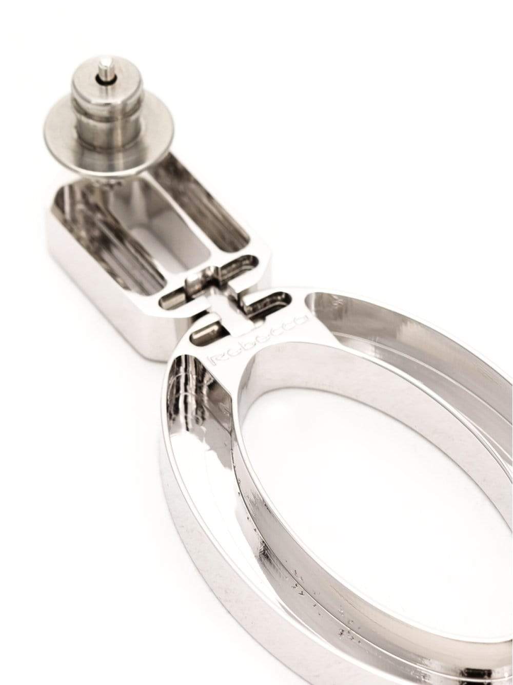 REBECCA-Elizabeth Circle Drop Earrings-SILVER
