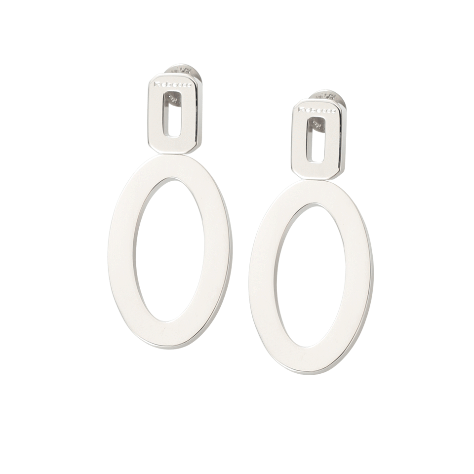 REBECCA-Elizabeth Circle Drop Earrings-SILVER