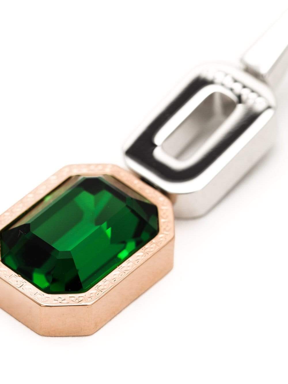 REBECCA-Elizabeth Green Stone Drop Earrings-SLV/BRNZ