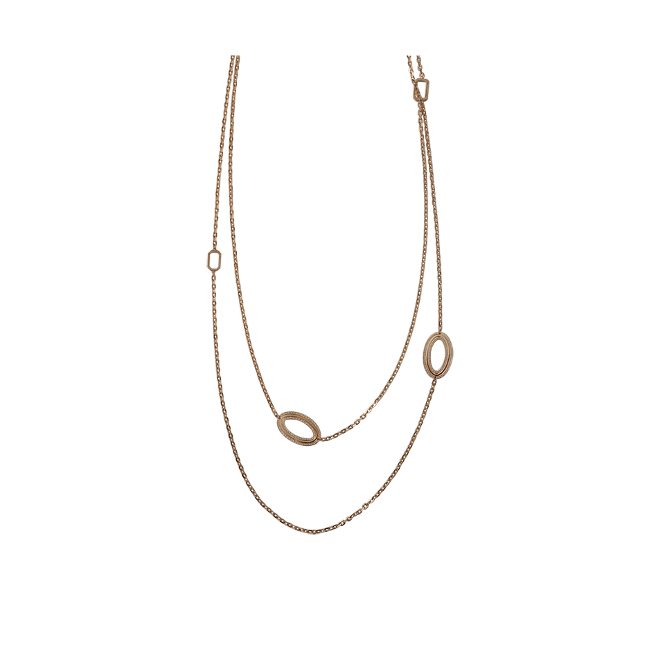 REBECCA-Elizabeth Long Circle Stone Necklace-GOLD