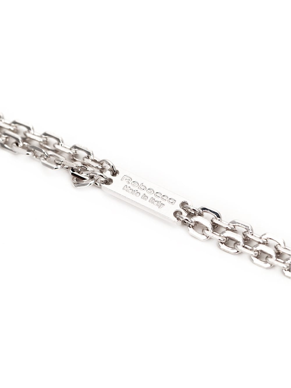 REBECCA-Elizabeth Long Circle Stone Necklace-SILVER