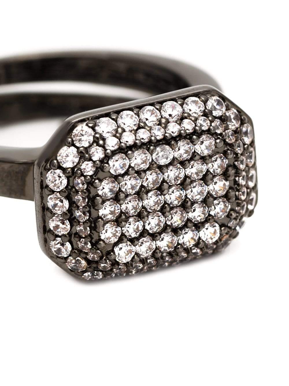 REBECCA-Elizabeth Crystal Marquis Ring-GUNMETAL