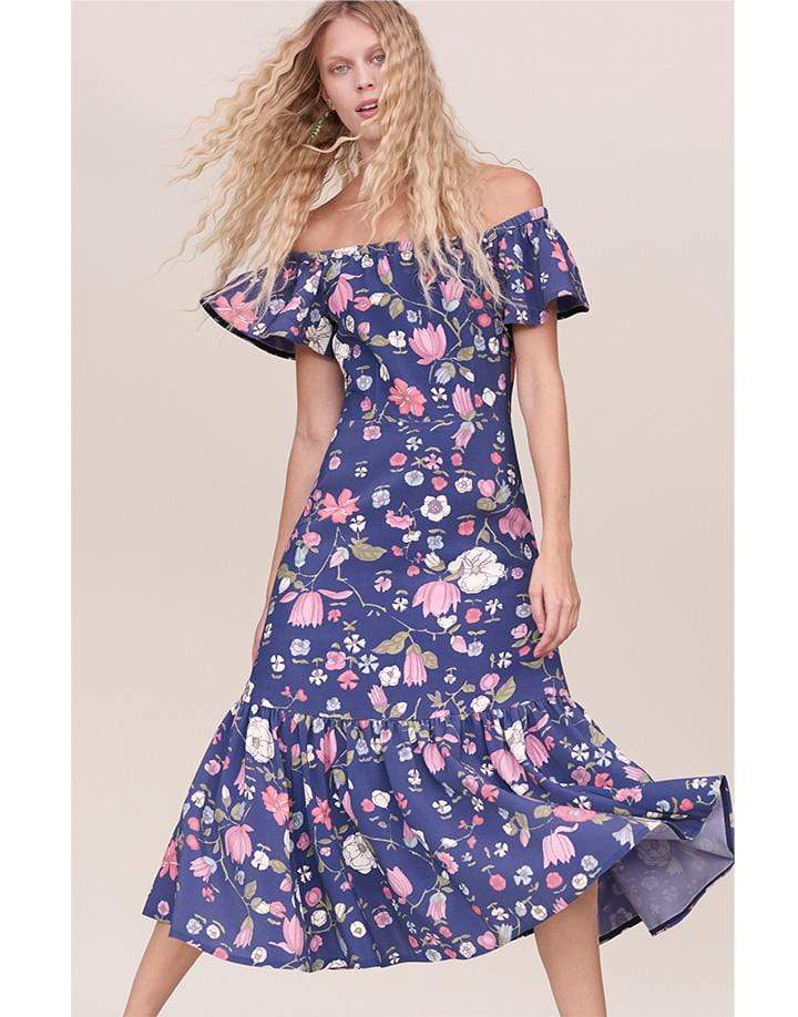 REBECCA TAYLOR-Off The Shoulder Flower Dress-