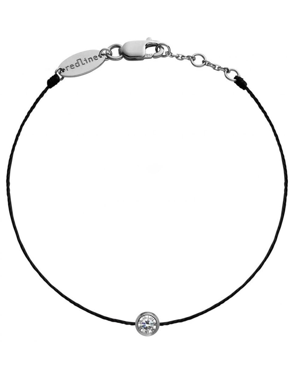 REDLINE-Mens Pure Diamond Black Cord Bracelet-BLACK GOLD