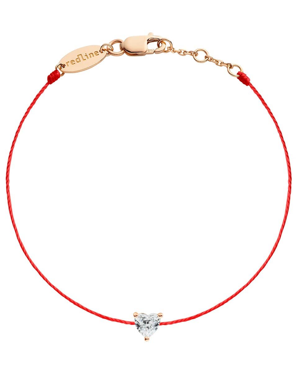 REDLINE-Bien Aime Heart Diamond Red Cord Bracelet-