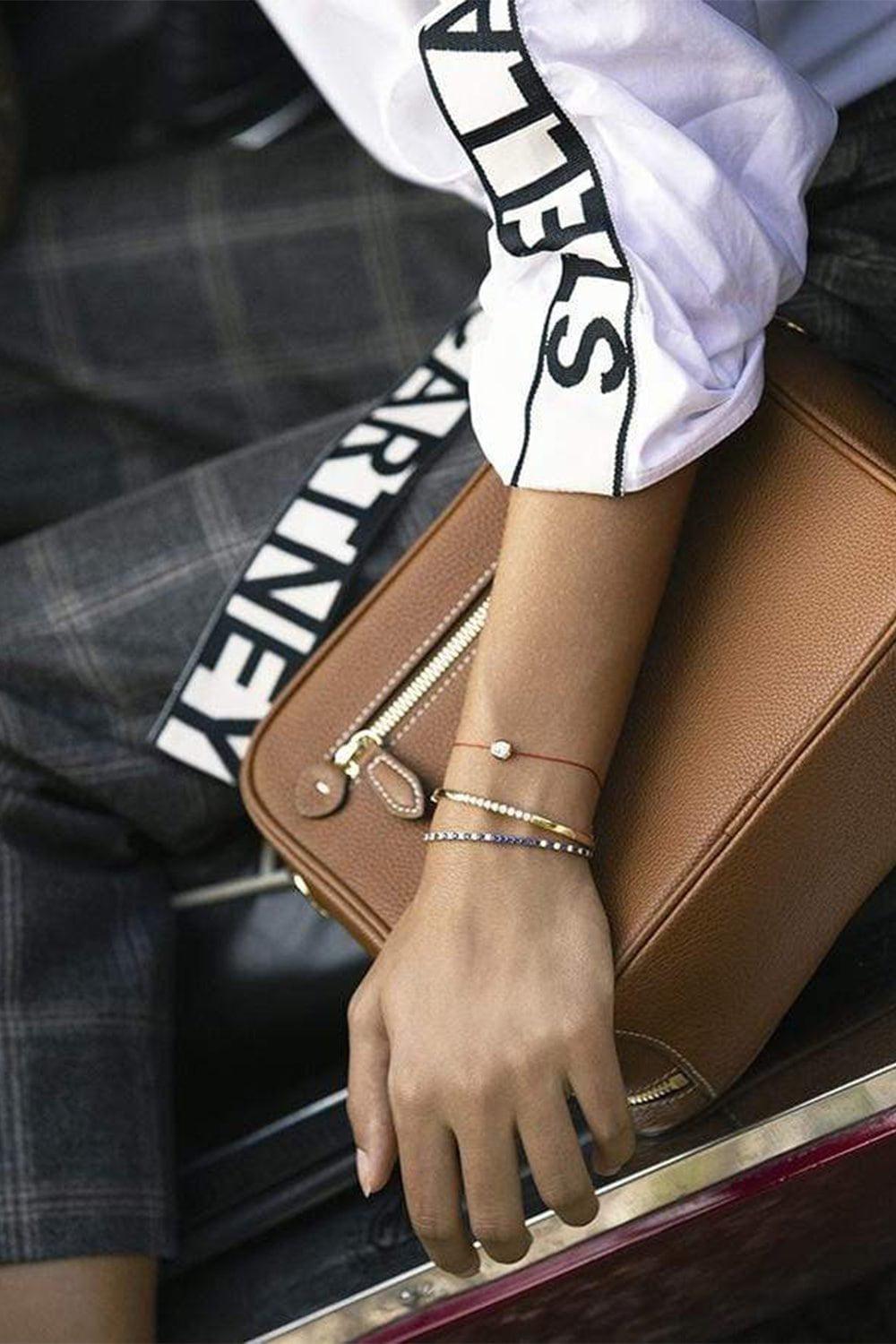 REDLINE-Madly Pure Diamond Red Cord Bracelet-ROSE GOLD