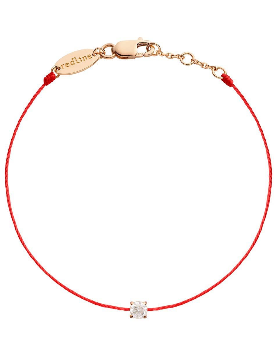 REDLINE-Solitaire Diamond Red Cord Bracelet-ROSE GOLD