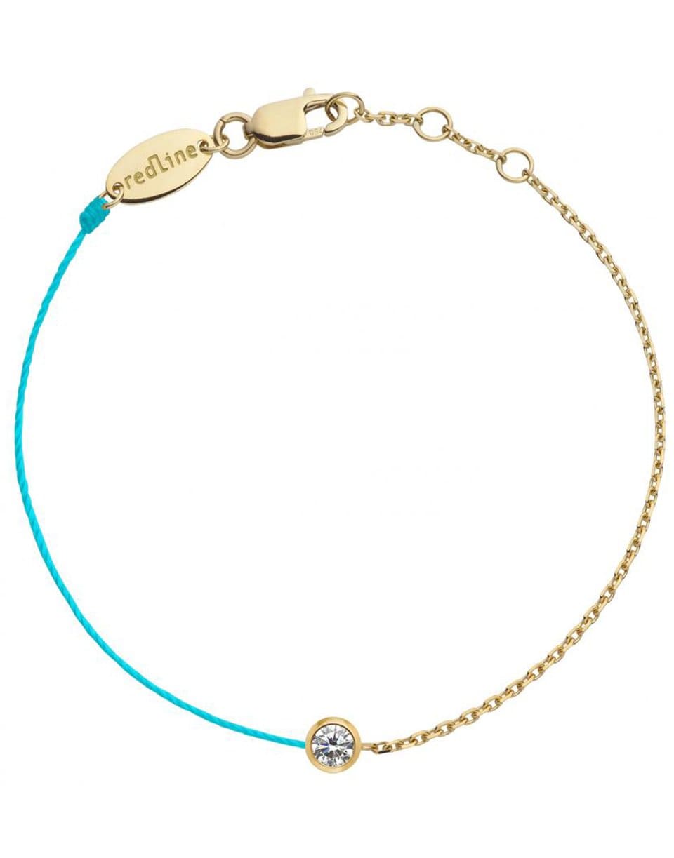 REDLINE-Pure Diamond Turquoise Cord and Yellow Gold Chain Bracelet-YELLOW GOLD