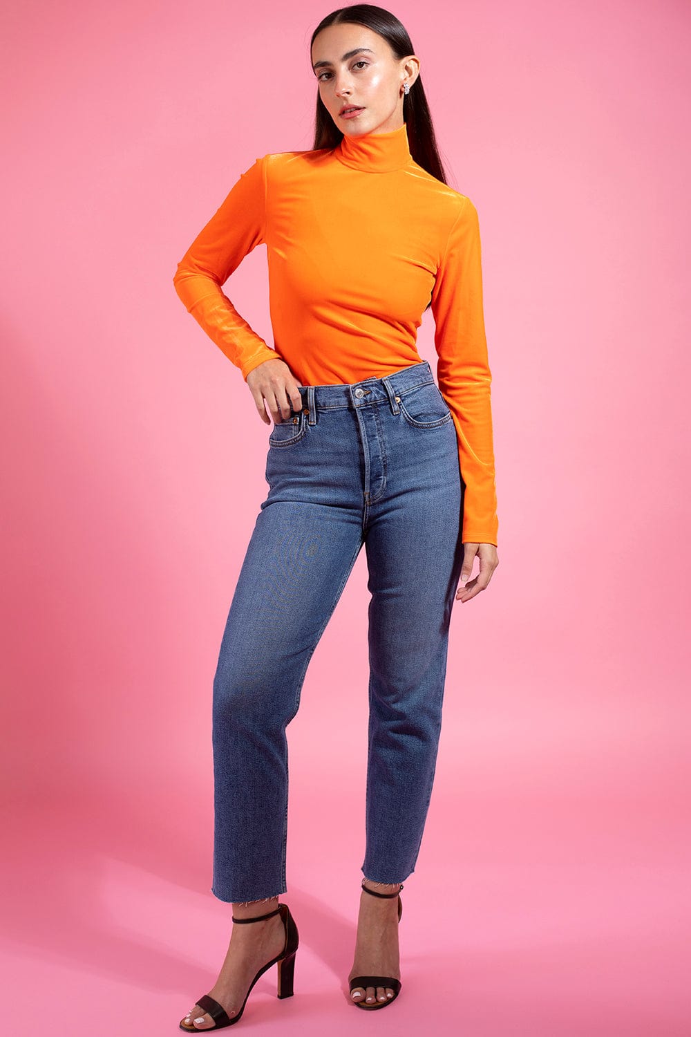 RE/DONE-Stretch High Rise Stove Pipe Jean-