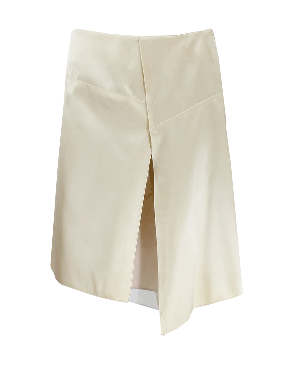 REED KRAKOFF-Asymmetric Bonded Satin Skirt-