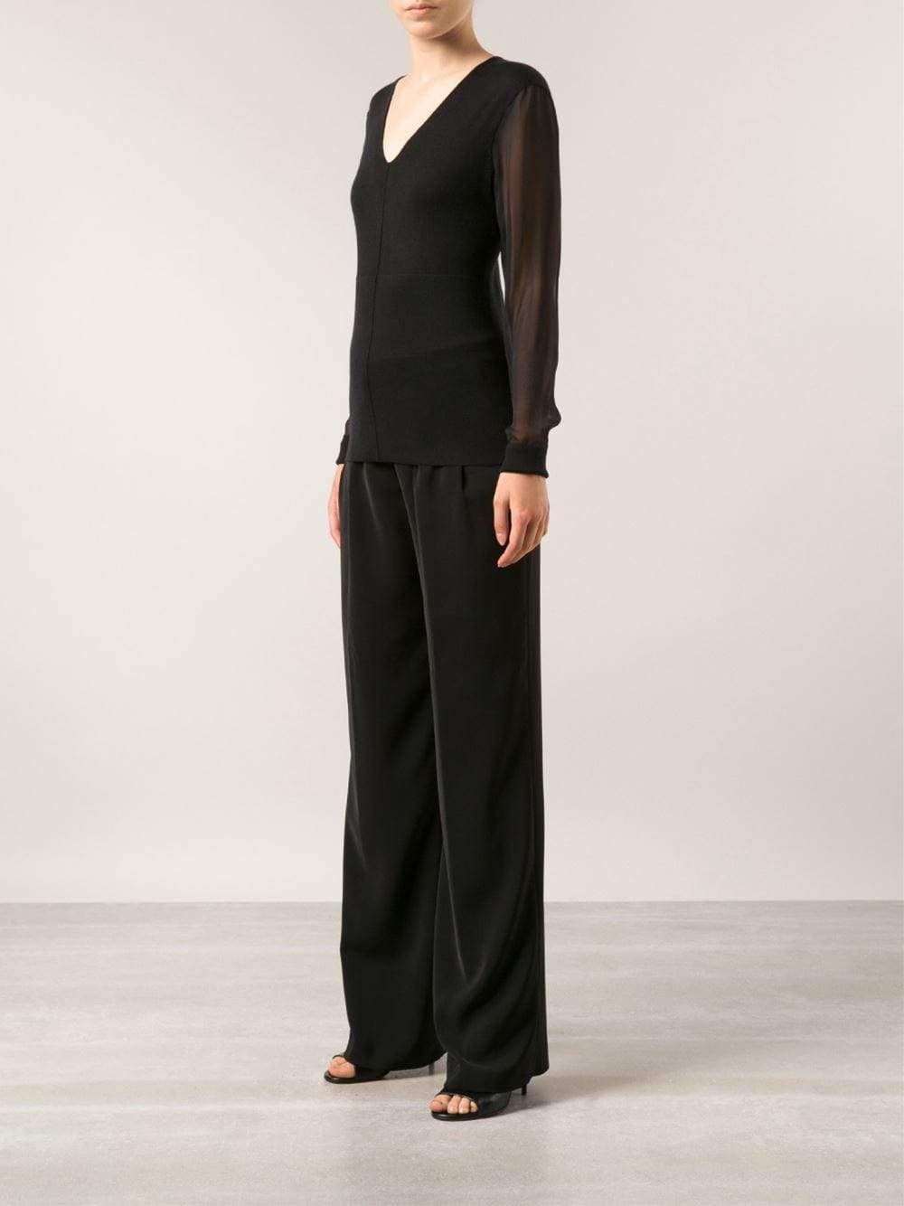 REED KRAKOFF-Chiffon Sleeve Pullover-