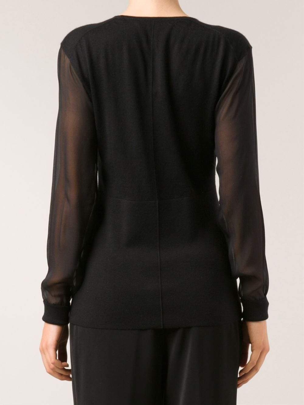 REED KRAKOFF-Chiffon Sleeve Pullover-