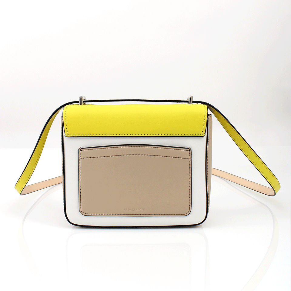 REED KRAKOFF-Mini Colorblock Shoulder Bag-CITR/WHT
