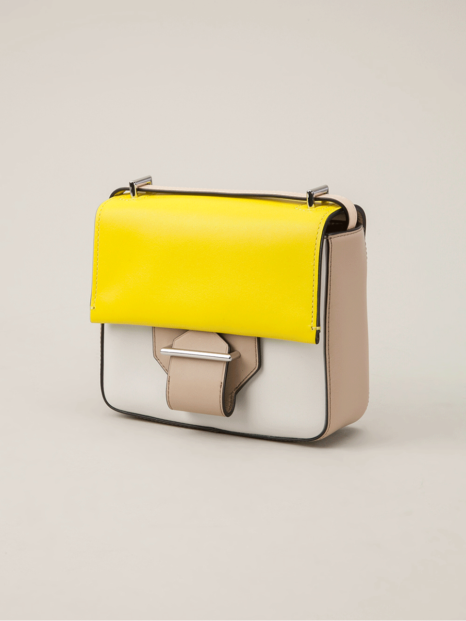 REED KRAKOFF-Mini Colorblock Shoulder Bag-CITR/WHT