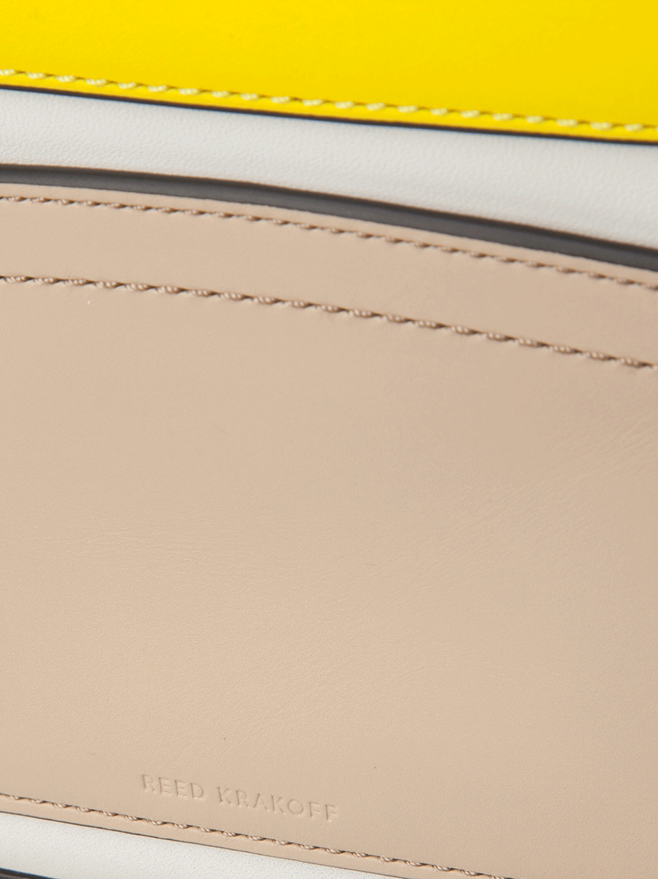 REED KRAKOFF-Mini Colorblock Shoulder Bag-CITR/WHT