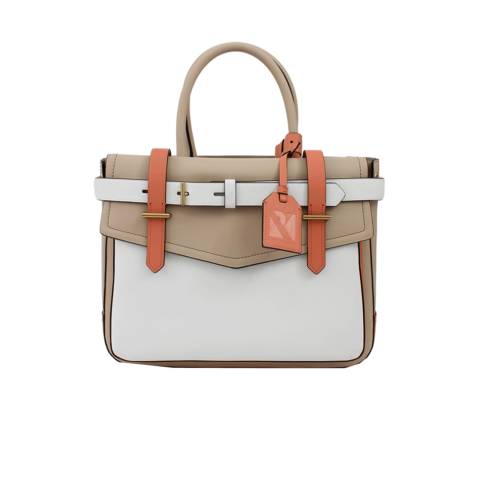 REED KRAKOFF-Colorblock Boxer Bag-SLMN/WHT