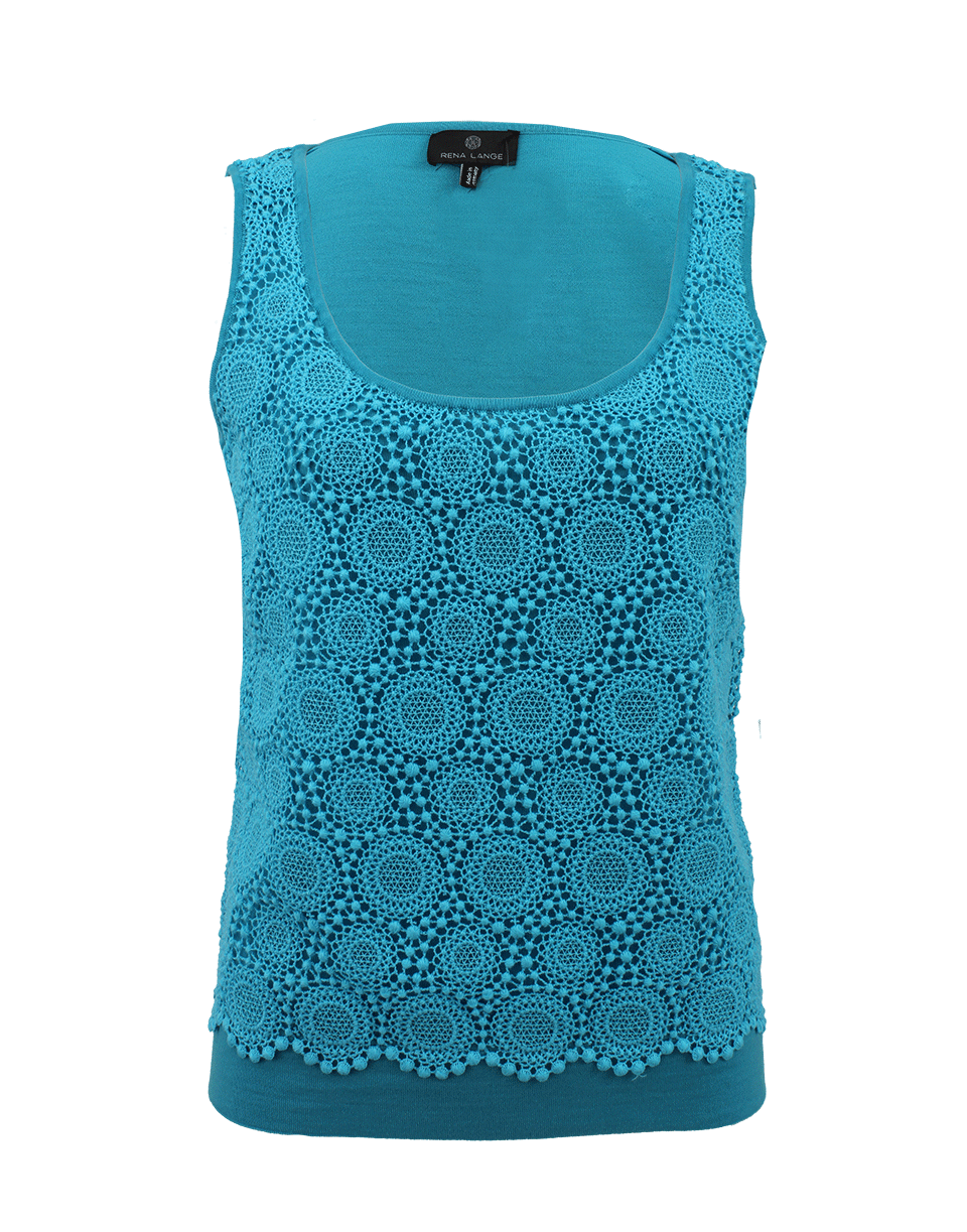 RENA LANGE-Scoopneck Crochet Tank-