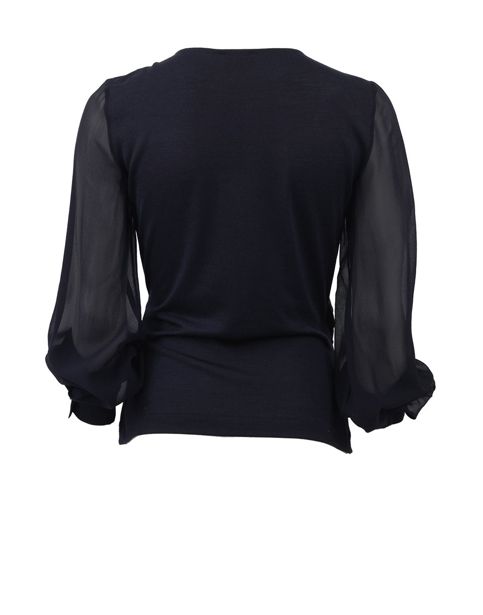 RENA LANGE-Jersey Top With Chiffon Sleeves-