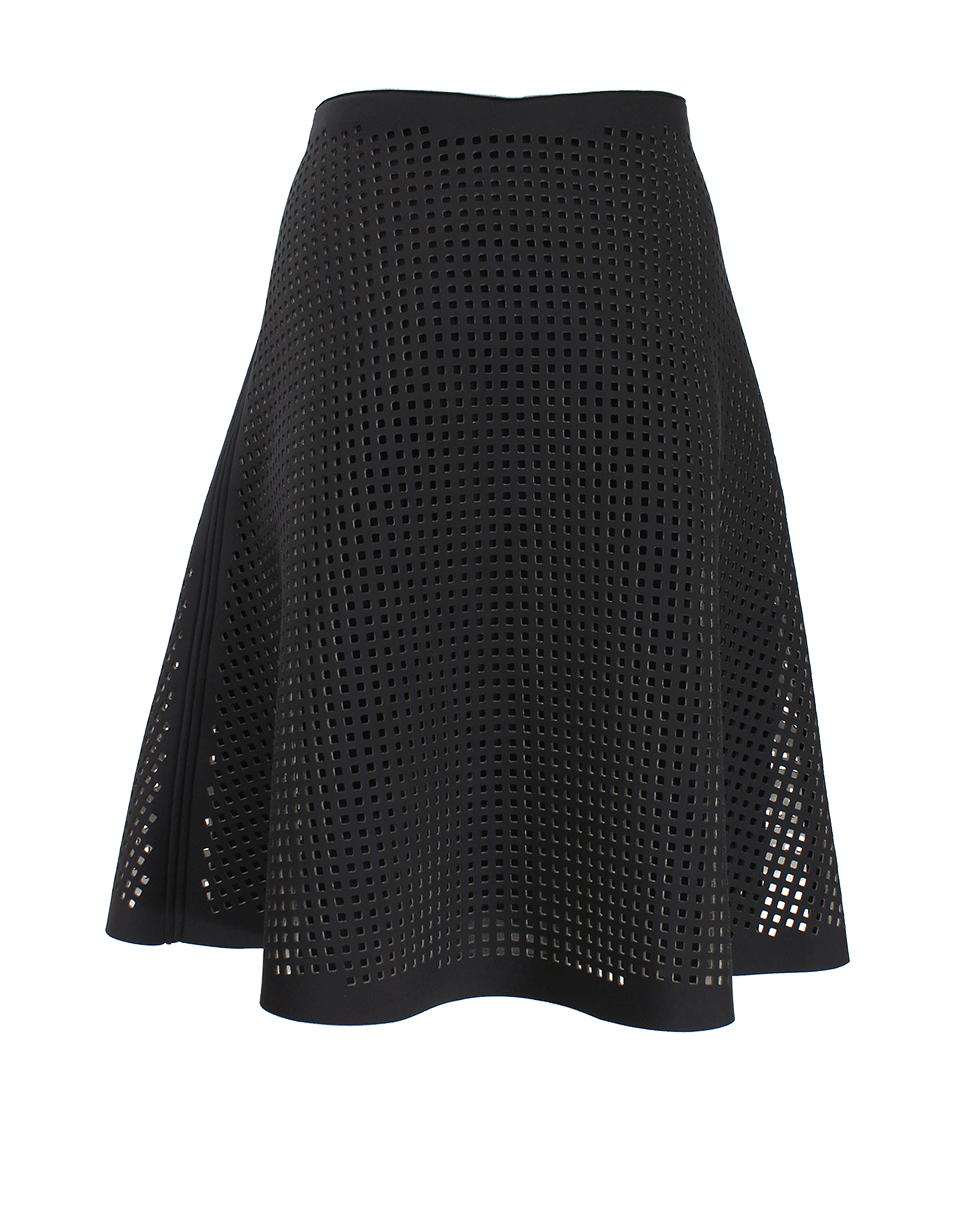 RENE LEZARD-Perforated A-Line Skirt-