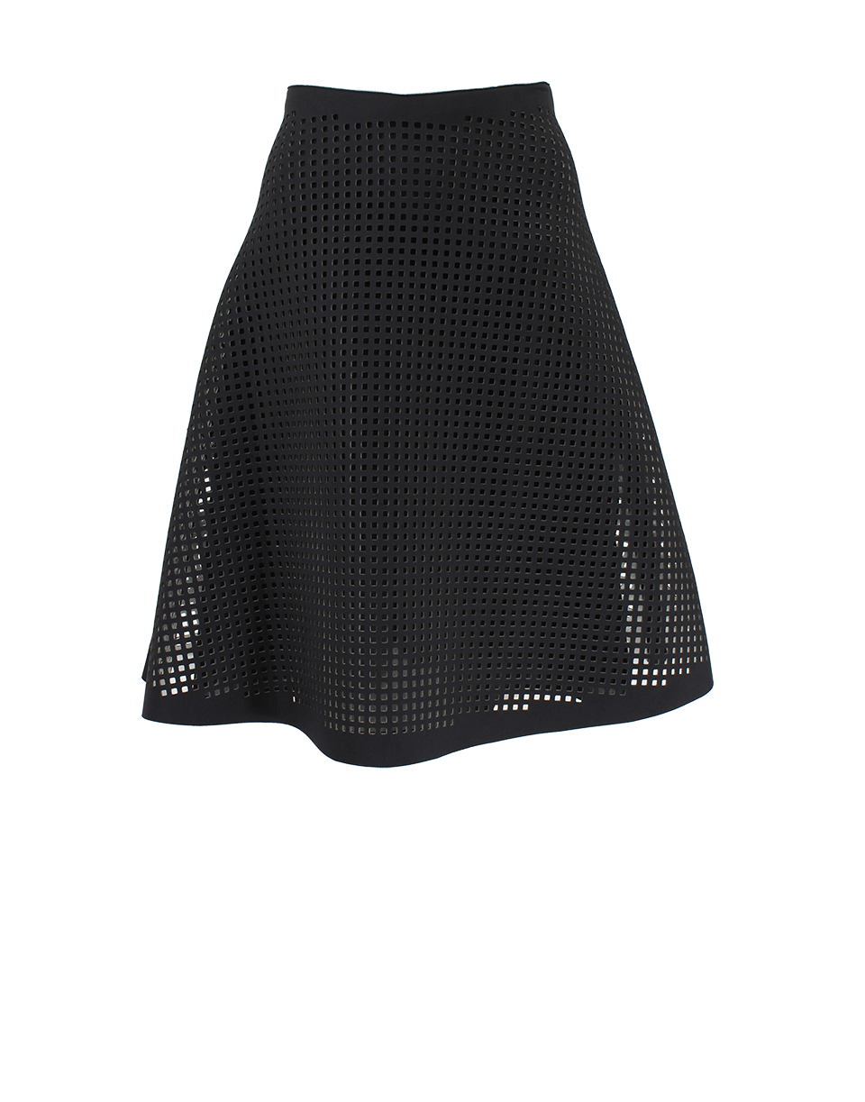 RENE LEZARD-Perforated A-Line Skirt-