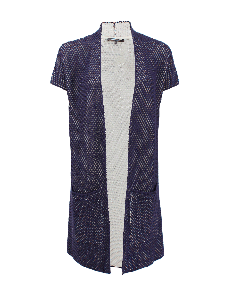 RENE LEZARD-Three-Quarter Length Duster Cardigan-