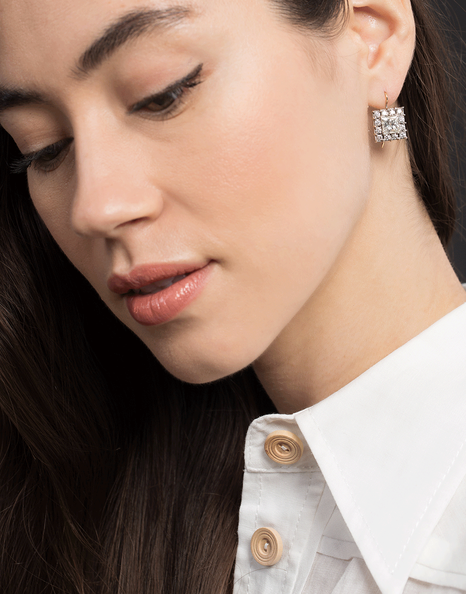 RENEE LEWIS-Antique Diamond Earrings-WHITE GOLD