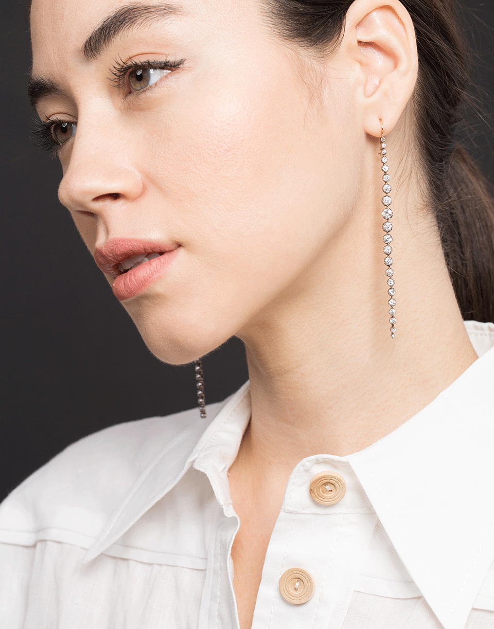 RENEE LEWIS-Cushion Cut Diamond Earrings-WHITE GOLD
