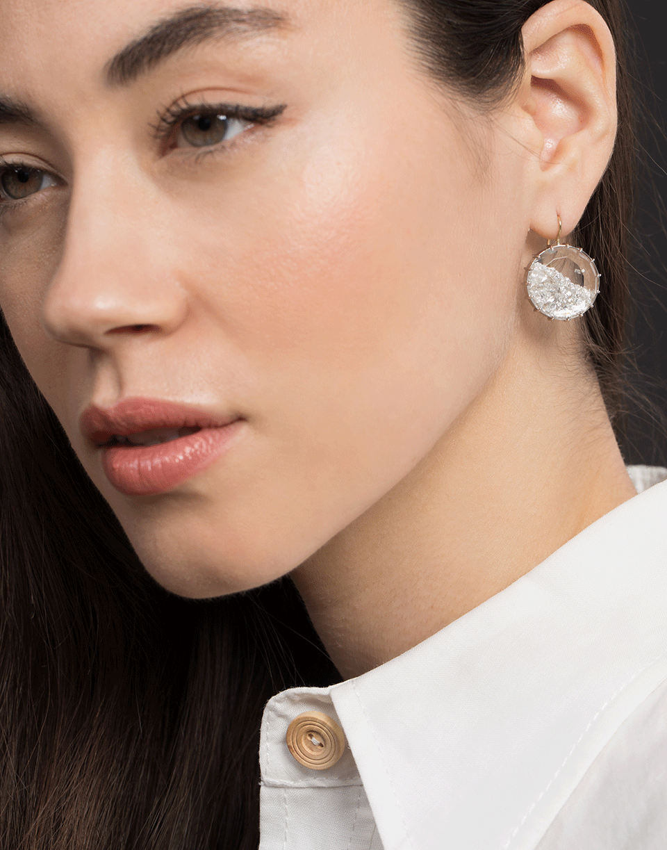 RENEE LEWIS-Diamond Shake Earrings-WHITE GOLD