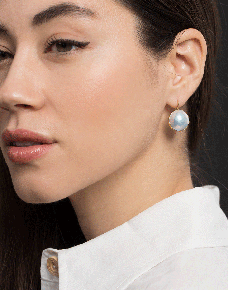 RENEE LEWIS-Mabe Pearl Earring-YELLOW GOLD
