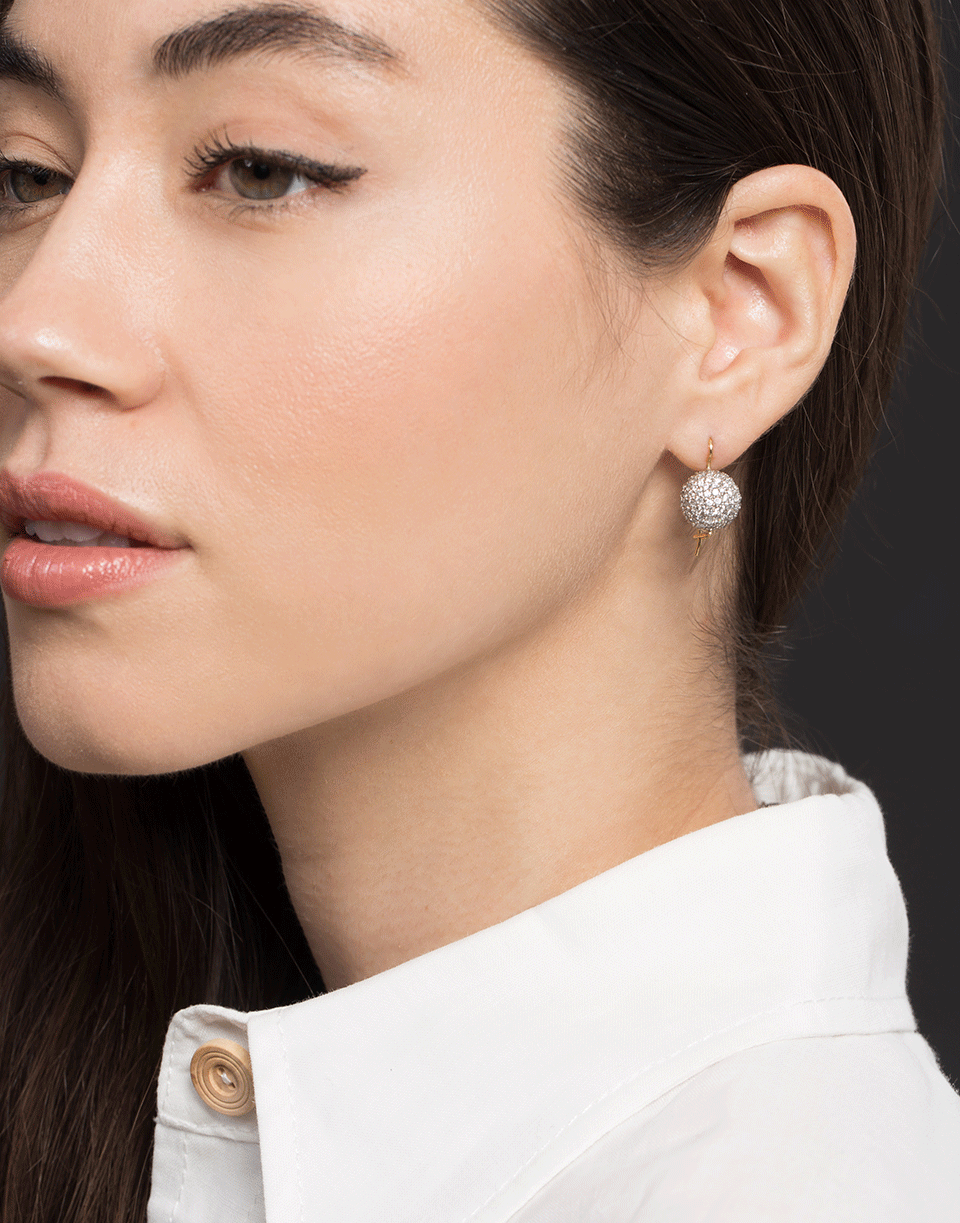 RENEE LEWIS-Pave Diamond Earrings-YELLOW GOLD