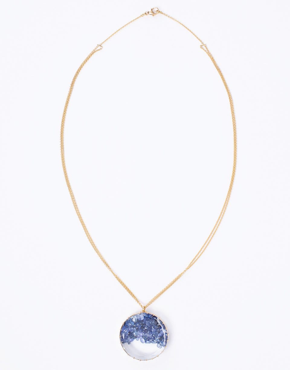 RENEE LEWIS-Blue Sapphire Shake Necklace-YELLOW GOLD