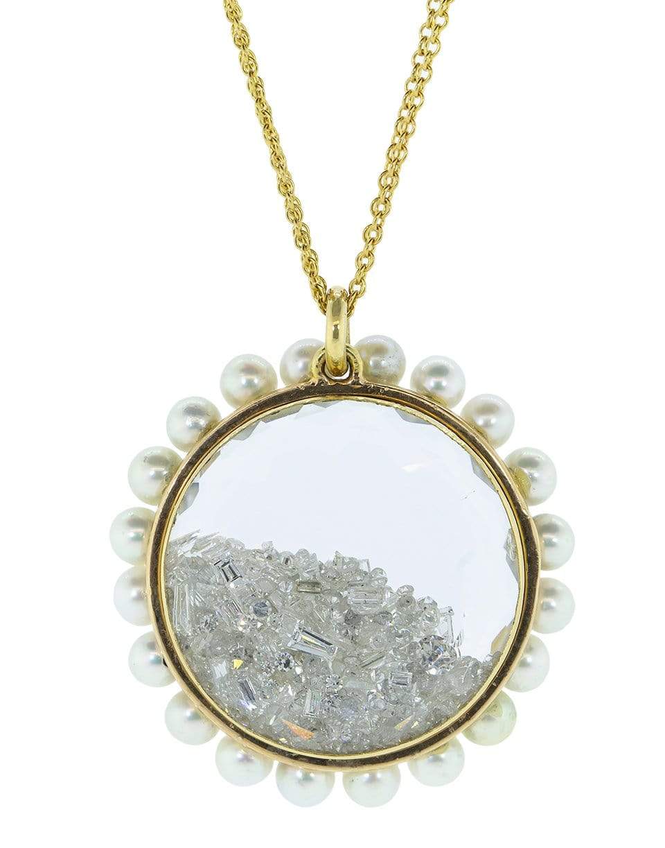 RENEE LEWIS-Pearl and Diamond Shake Necklace-YELLOW GOLD