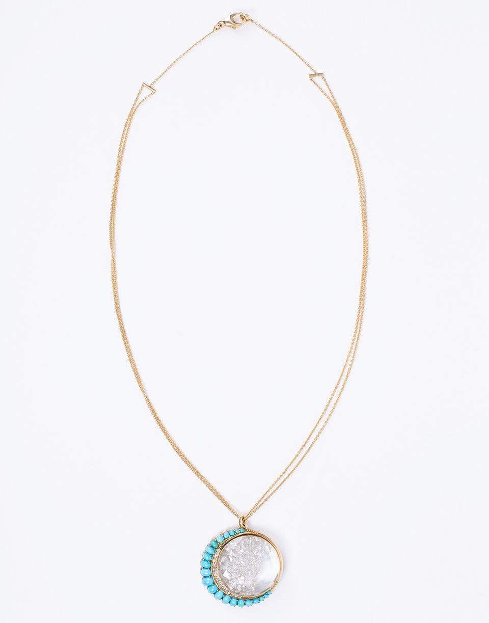 RENEE LEWIS-Persian Turquoise and Diamond Shake Necklace-YELLOW GOLD