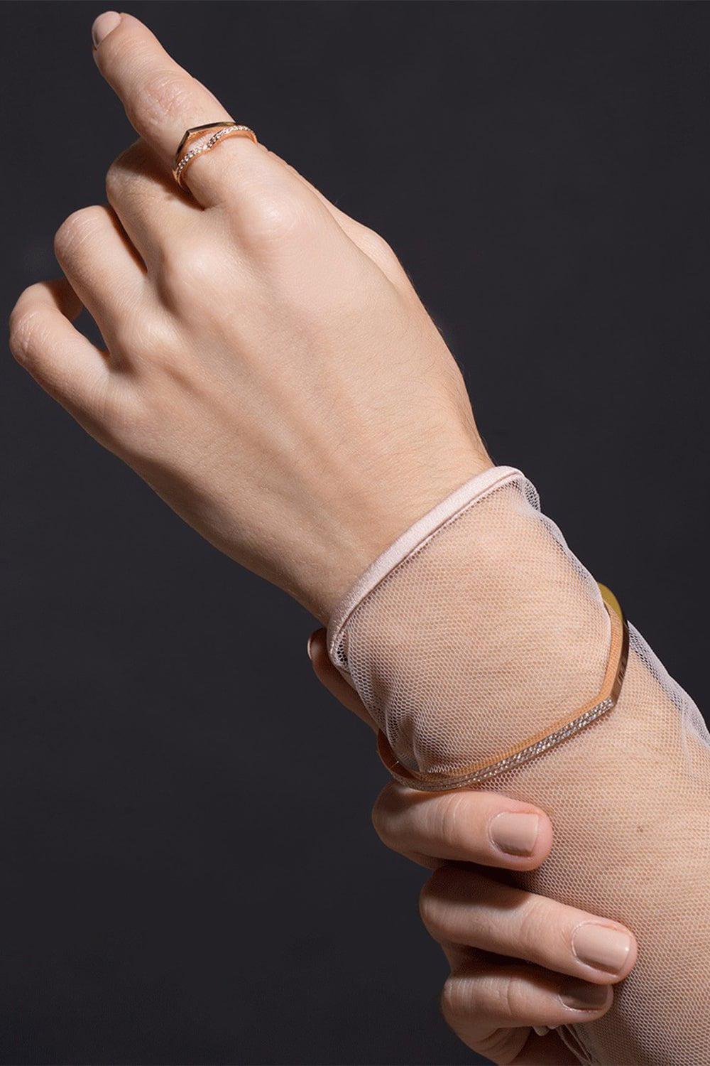 REPOSSI-Antifer Pave Diamond Row Bracelet-ROSE GOLD