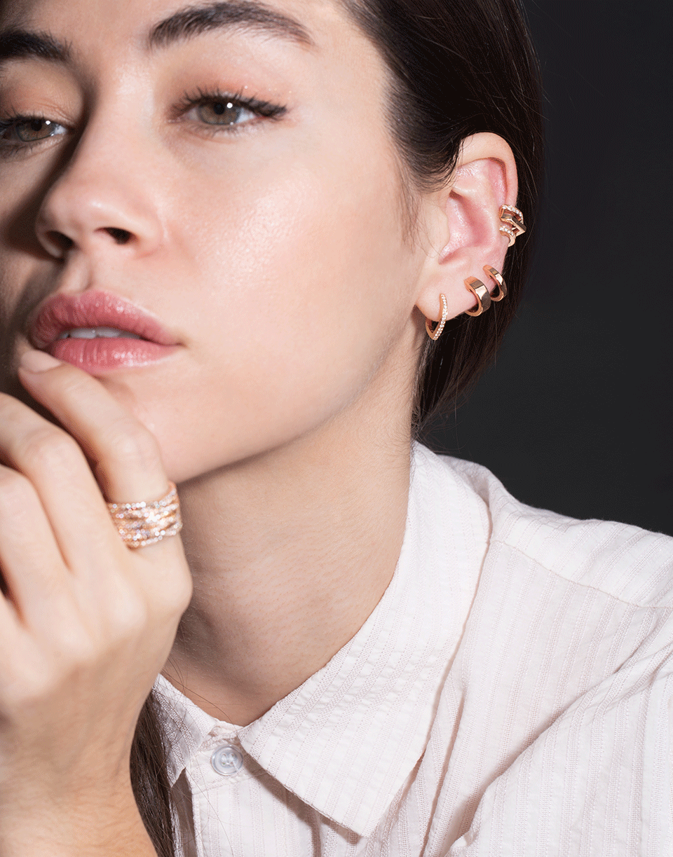REPOSSI-Berbere Module 2 Row Earcuff-ROSE GOLD