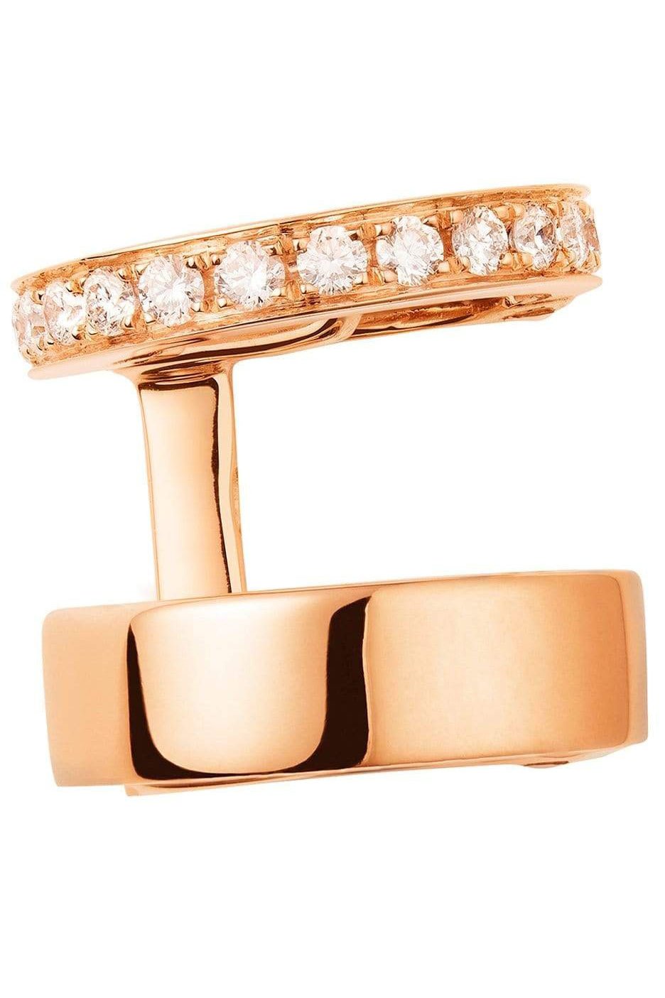 REPOSSI-Berbere Module Pave Diamond Earcuff-ROSE GOLD