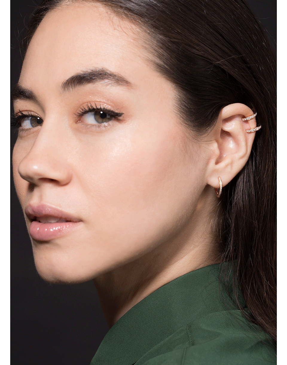 REPOSSI-Berbere Monotype 2 Row Pave Diamond Earcuff-ROSE GOLD