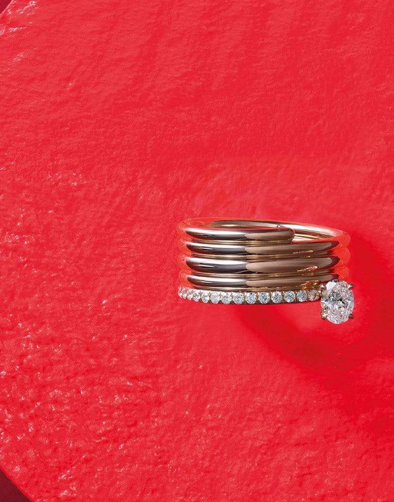 REPOSSI-Oval Diamond Blast Ear Cuff-ROSE GOLD