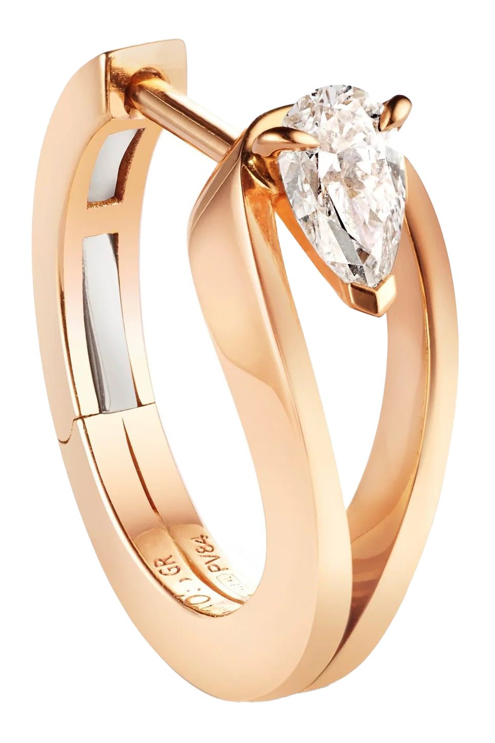 REPOSSI-Serti Inverse Small Diamond Hoop - Rose Gold-ROSE GOLD