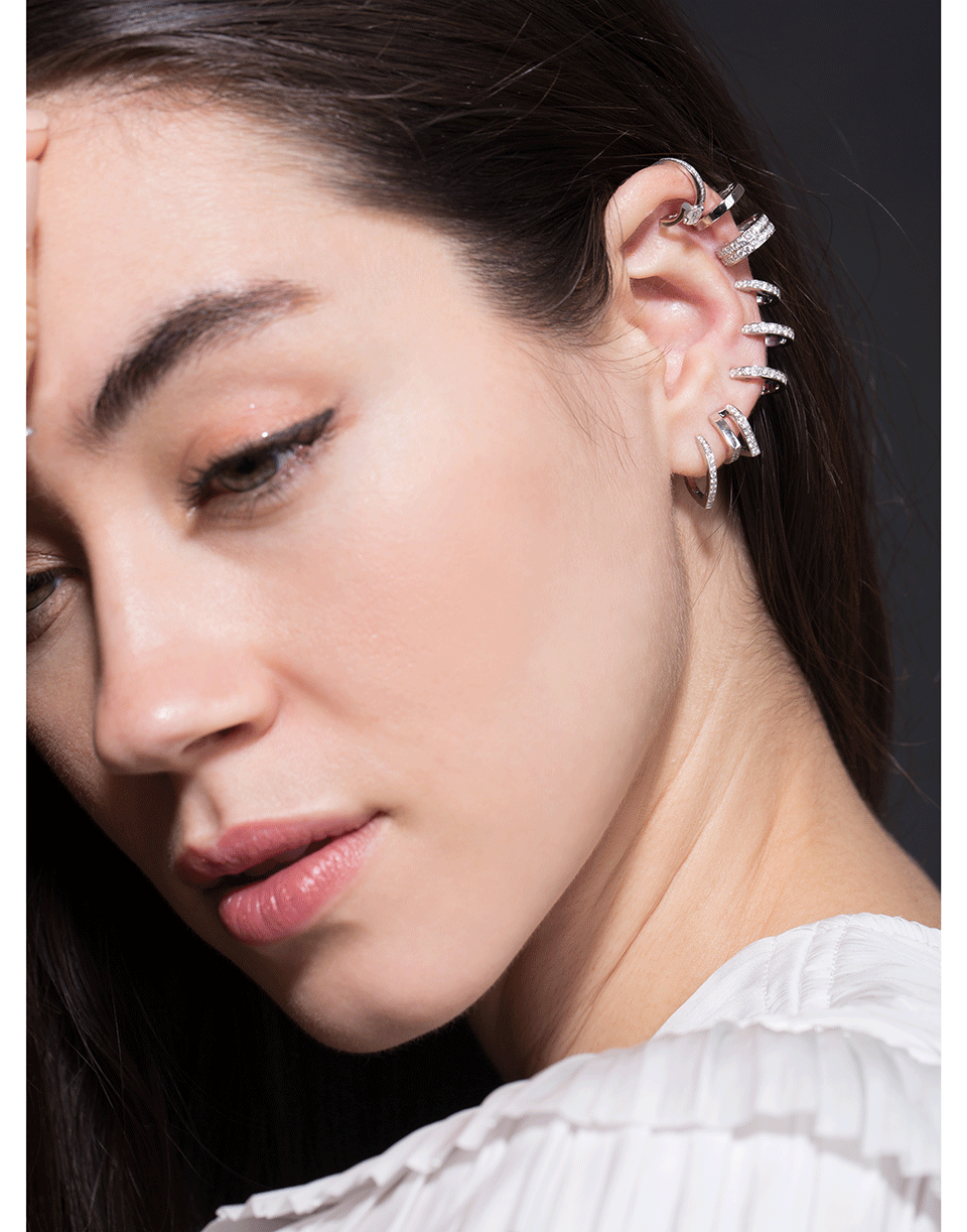 REPOSSI-Berbere 2 Row Pave Diamond Earcuff-WHITE GOLD