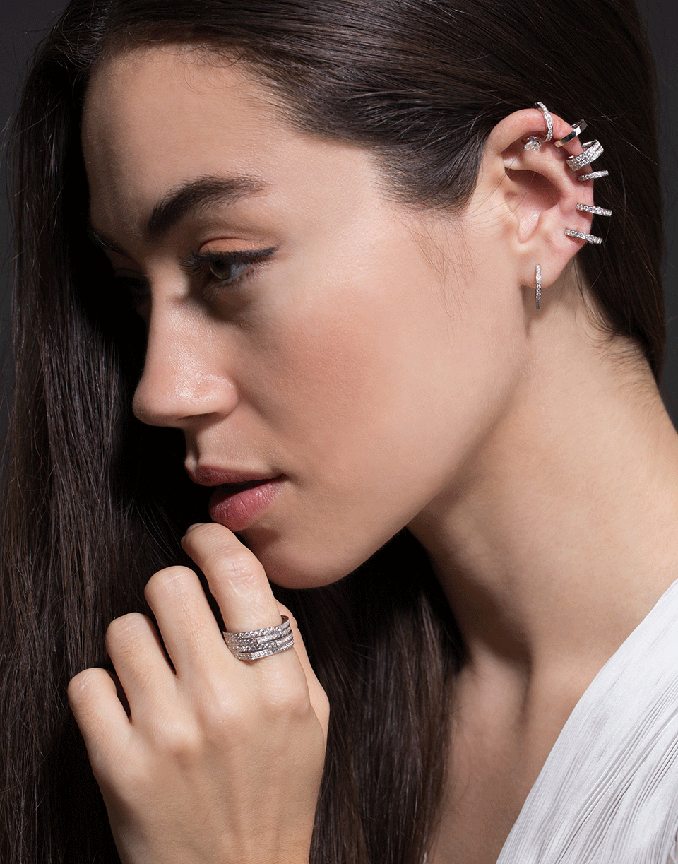REPOSSI-Berbere Monotype Diamond Earcuff-WHITE GOLD