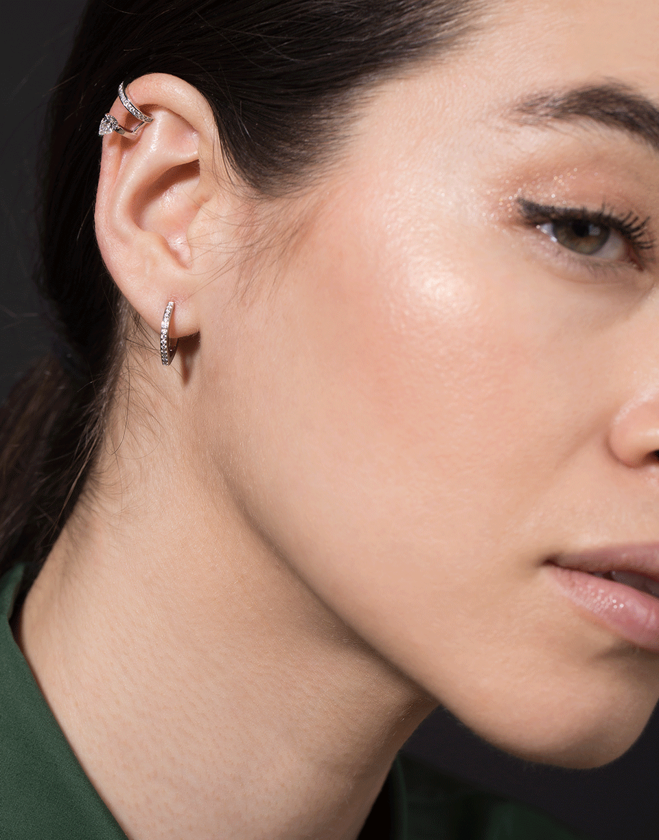 REPOSSI-Serti Sur Vide Pear Diamond Earcuff-WHITE GOLD
