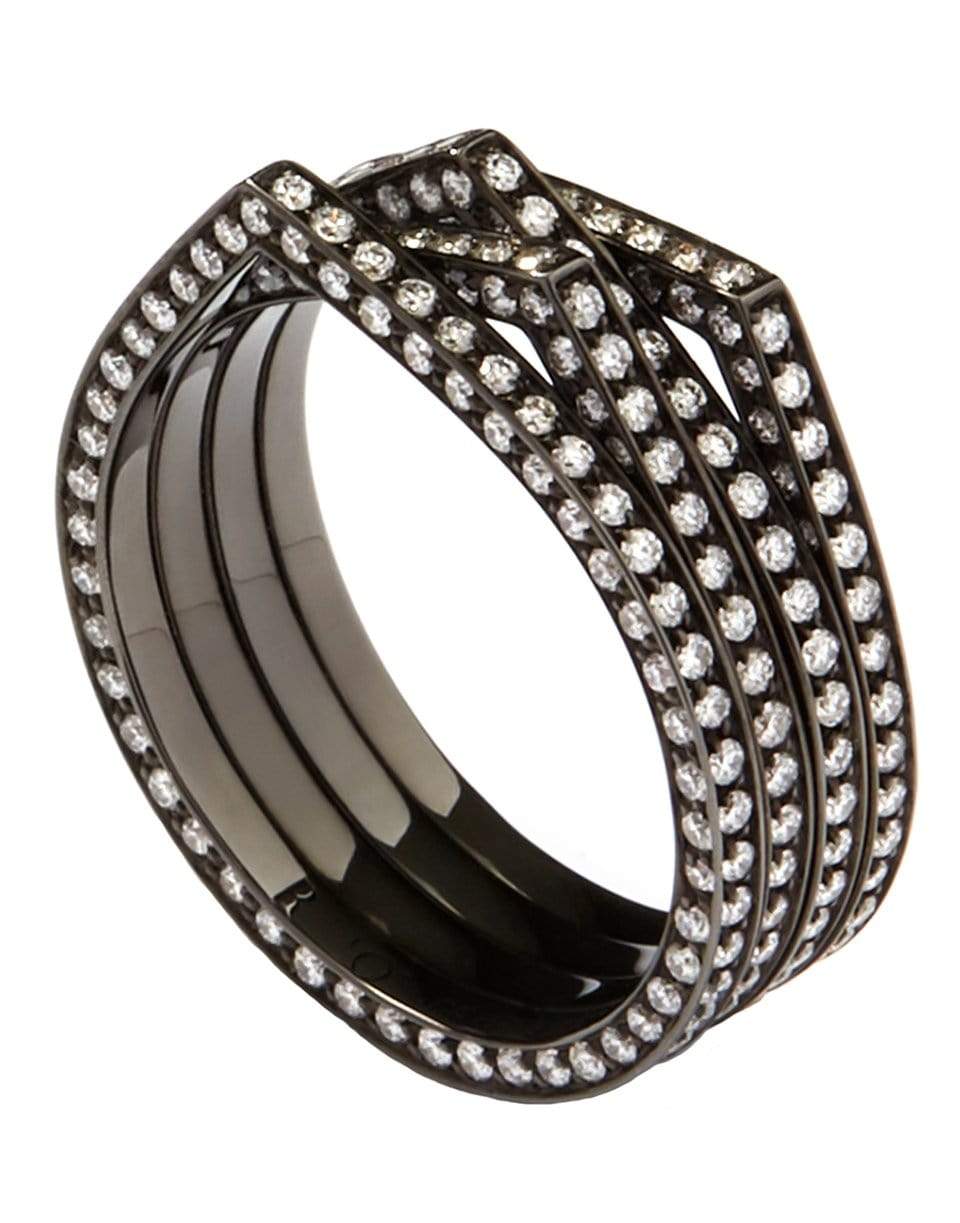 REPOSSI-Antifer 4 Row Pave Diamond Ring-BLACK GOLD