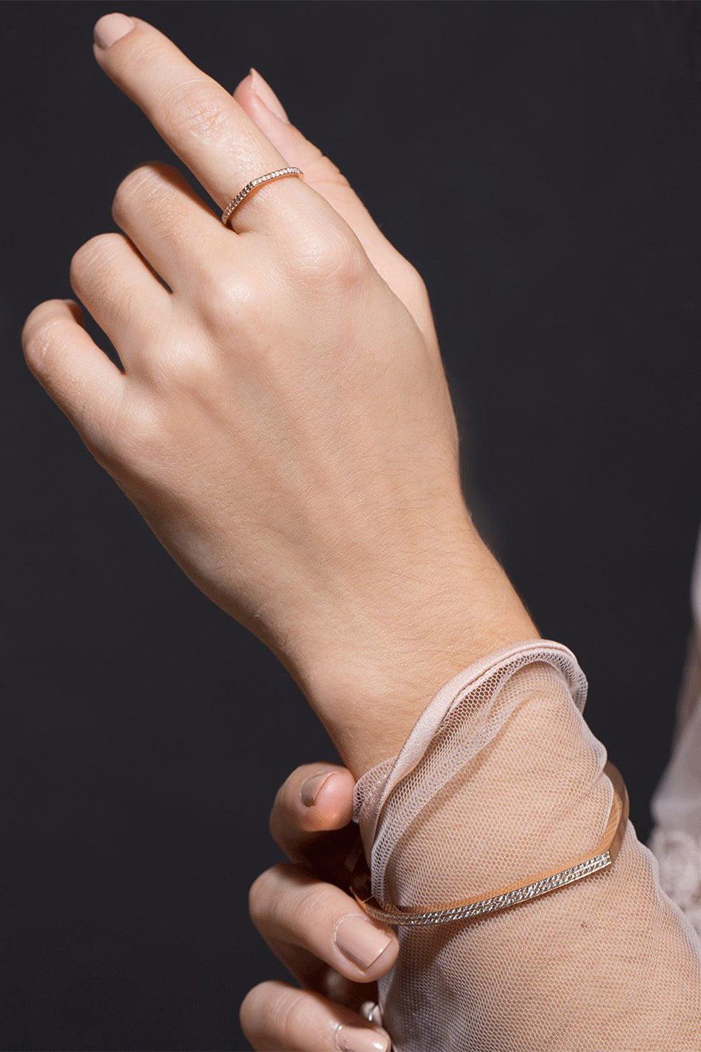 REPOSSI-Rose Gold Antifer Pave Diamond Heart Ring-ROSE GOLD