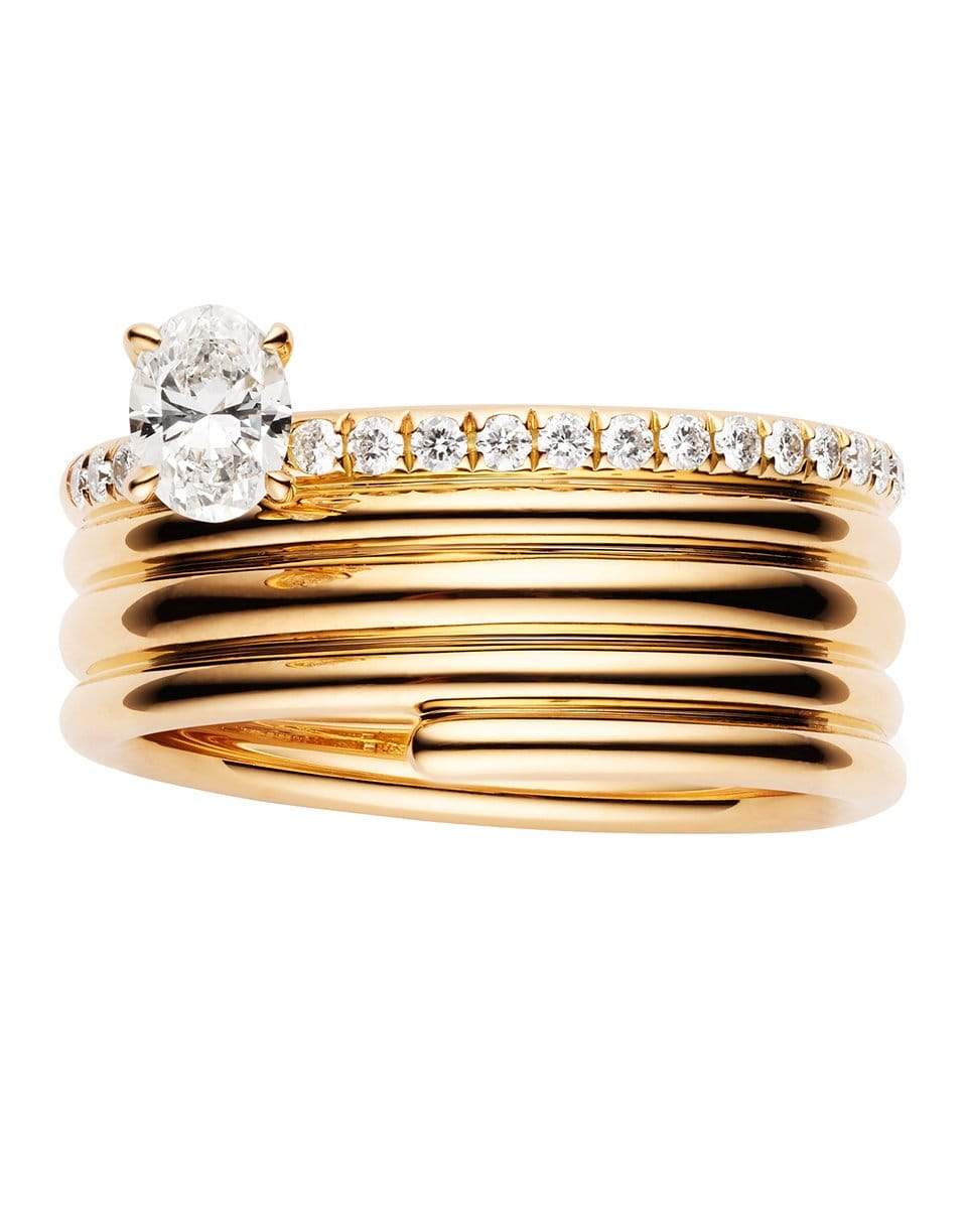 REPOSSI-Oval Diamond Blast Ring-ROSE GOLD