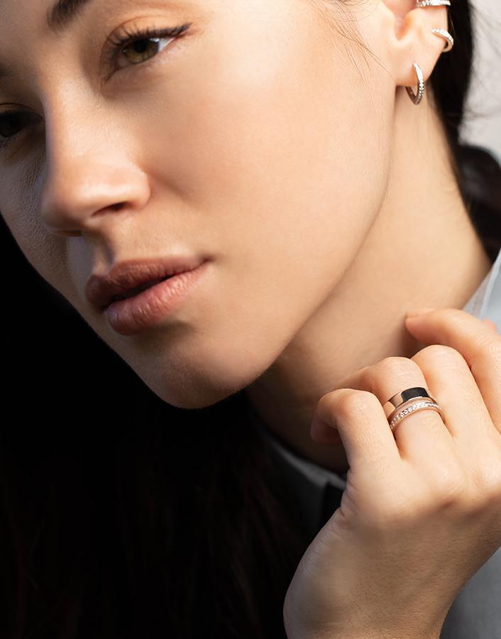 REPOSSI-Berbere Module Pave Diamond Ring-WHITE GOLD