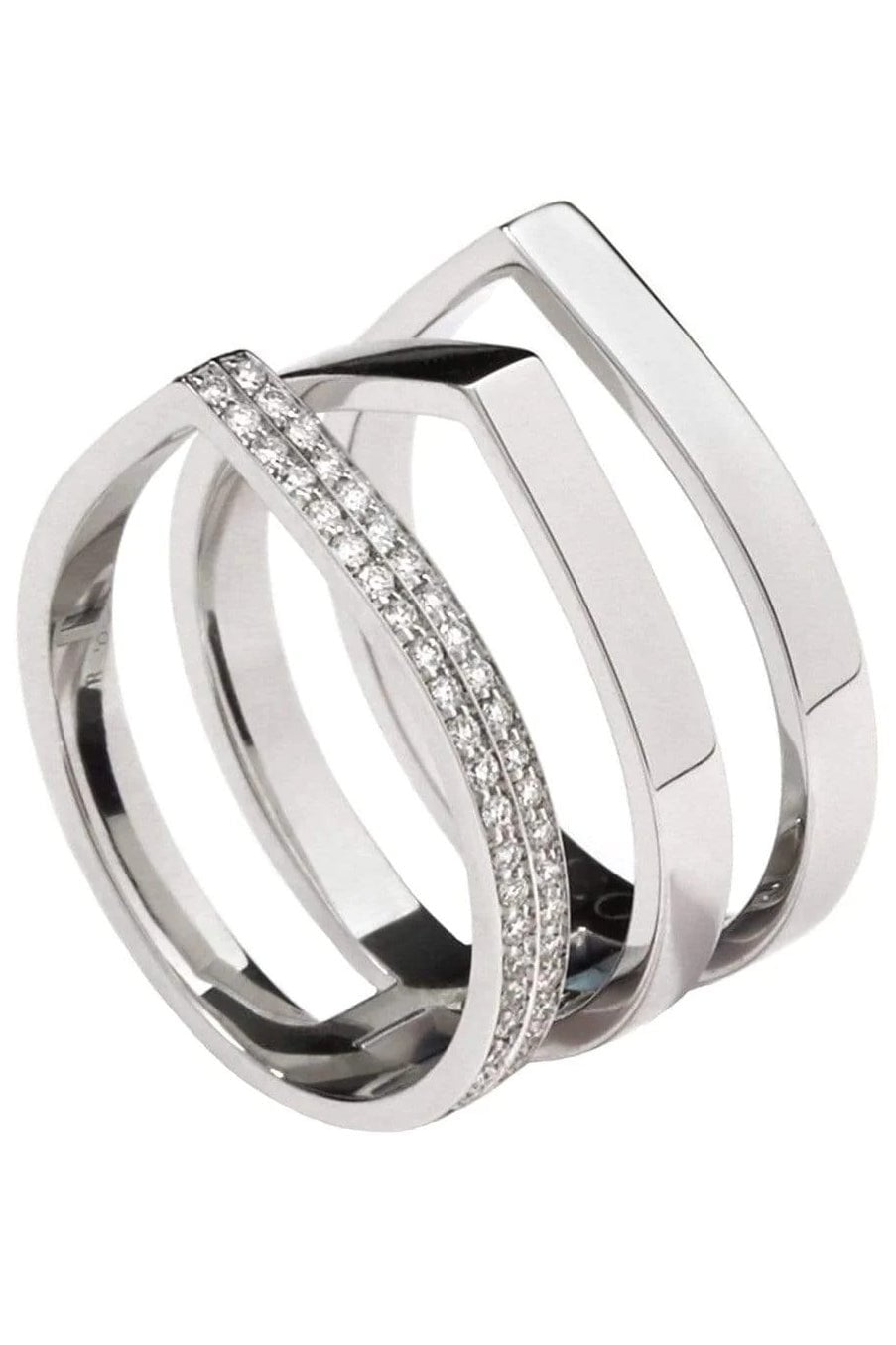 REPOSSI-Antifer Off Width diamond Pave Ring-WHITE GOLD