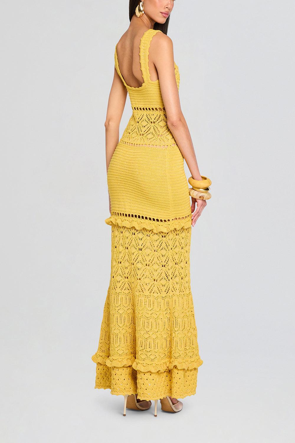 Winona Crochet Dress-SOL/GOLD-XS-CLOTHINGDRESSCASUAL-RETROFETE